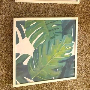 Beautiful Greenery Painting, Palm Trees, Leaves